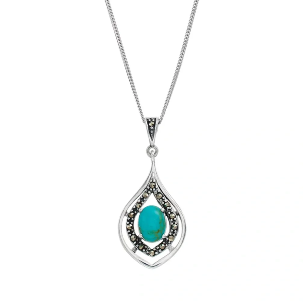 Tori Hill Sterling Silver Necklace with Turquoise Stone